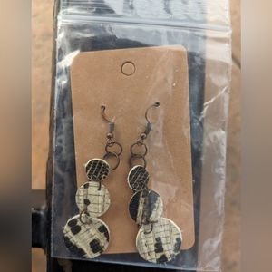 Circle Drop Fish Hook Dangling Earrings